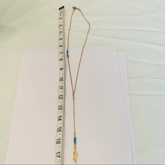 💐5/25 southwestern long Y drop gold tone necklace - Picture 6 of 7